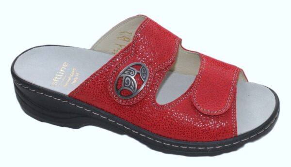 Fidelio Softline verstelbare klittenband slipper rood fantasieprint