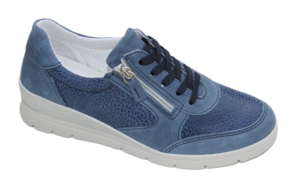 OVD015 veterschoen met stretch blauw combi