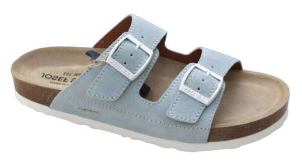 Josef Seibel voetbedslipper met 2 verstelbare banden "Hermine 06" lichtblauw suède