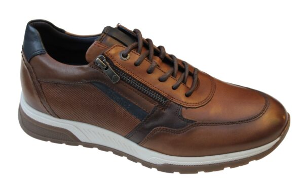 FL001 Fluchos sneaker met rits cognac leer combi