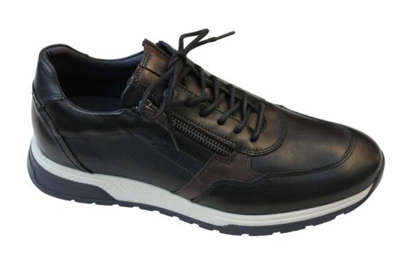 FL002 Fluchos sneaker met rits zwart leer combi