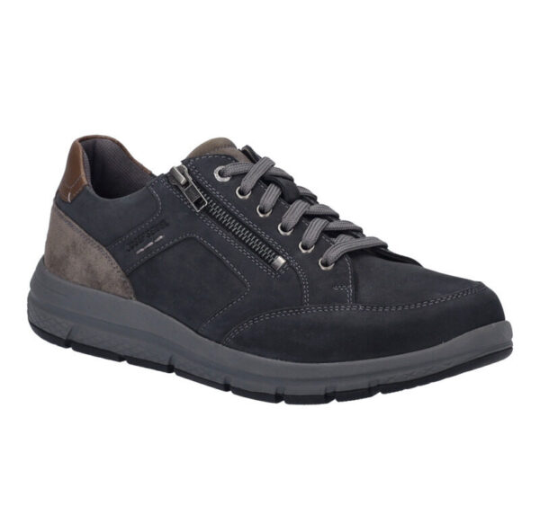 JSH003 Josef Seibel veterschoen met rits “Giuseppe 08” blauw nubuck