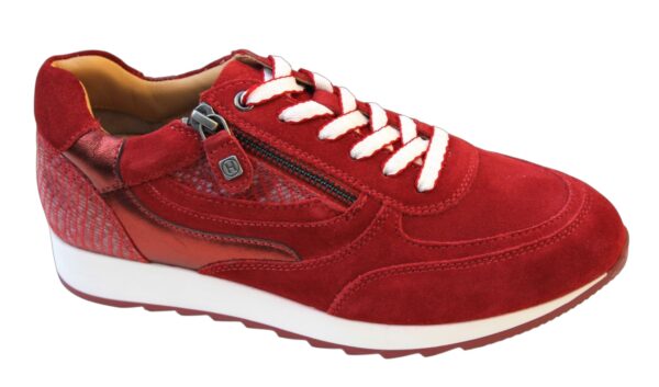 Helioform sneaker rood suede combi