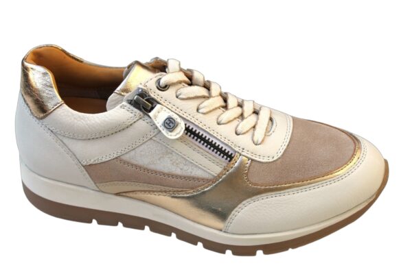 Helioform sneaker wit-met beige en goud combi K wijdte