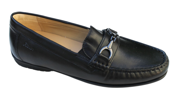 Sioux mocassin Cortizia H zwart leer