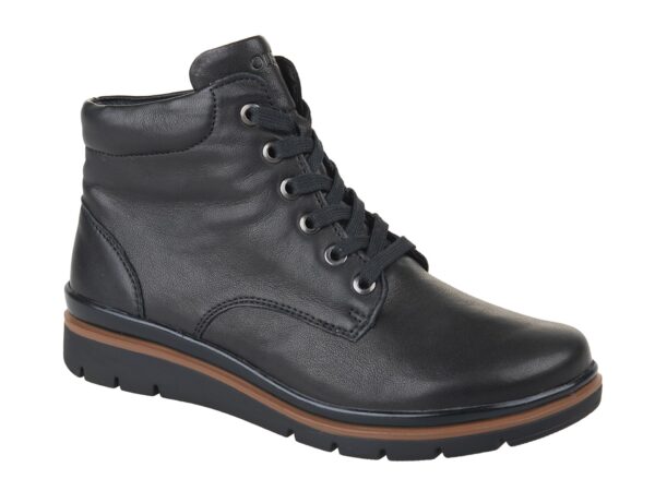 F015 Fidelio half hoge veterboot zwart leer