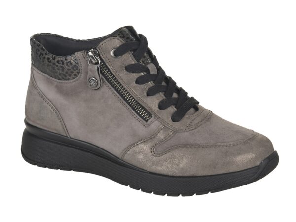 F002 Fidelio half hoog veterbootje taupe combi