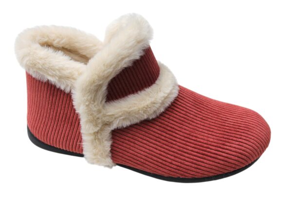 half hoge gevoerde pantoffel rood ribstof