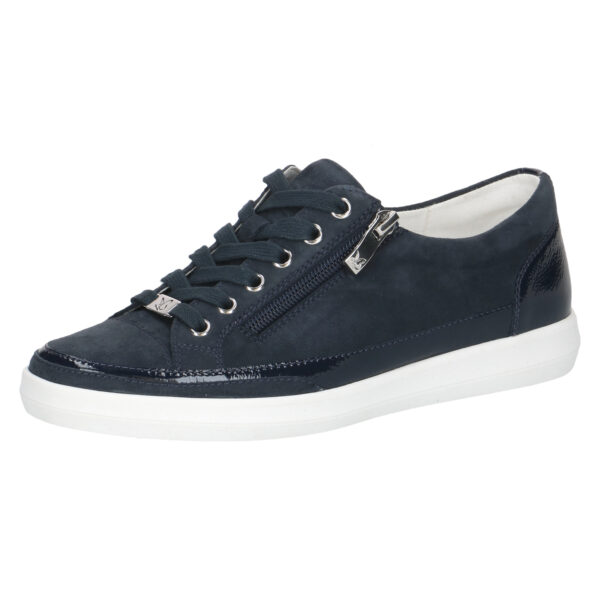 C005 Caprice sneaker met ritsje donkerblauw combi