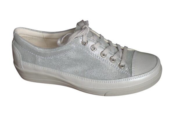Christian Dietz veterschoen Locarno zilver met offwhite glansleer