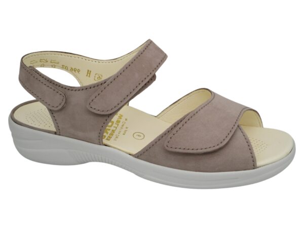 Christian Dietz Pure Welness sandaal met verstelbare klittenbanden Elba taupe nubuck