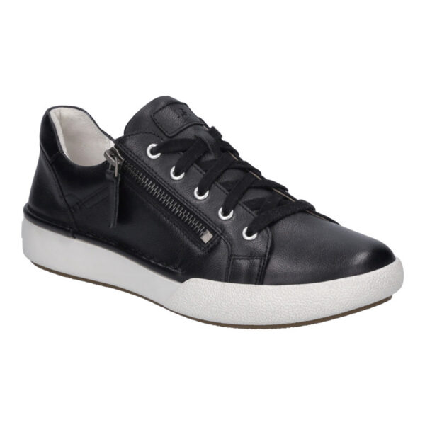 JSD102 Josef Seibel veterschoen met ritsje Claire 03 zwart leer