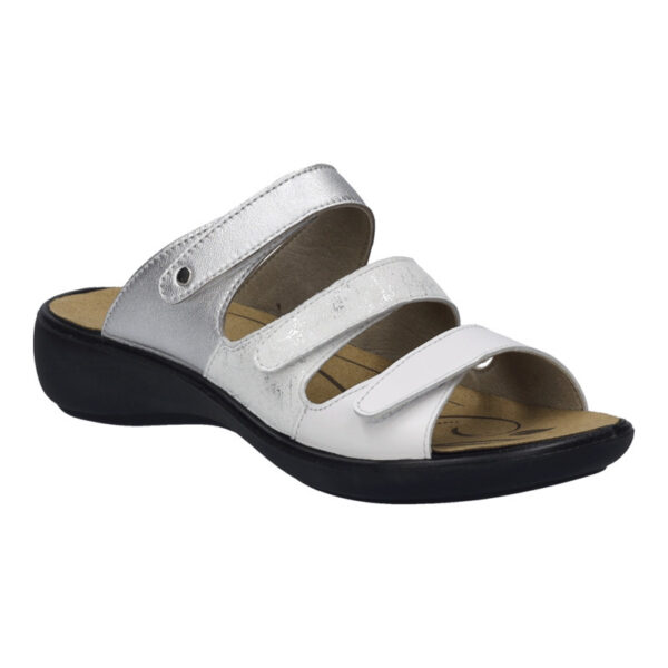 Josef Seibel verstelbare klittenband slipper Ibiza 10 wit zilver combi art. 86710_139_002