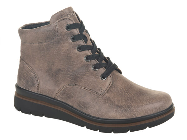 F015 Fidelio half hoge veterboot in gemêleerd taupe leer